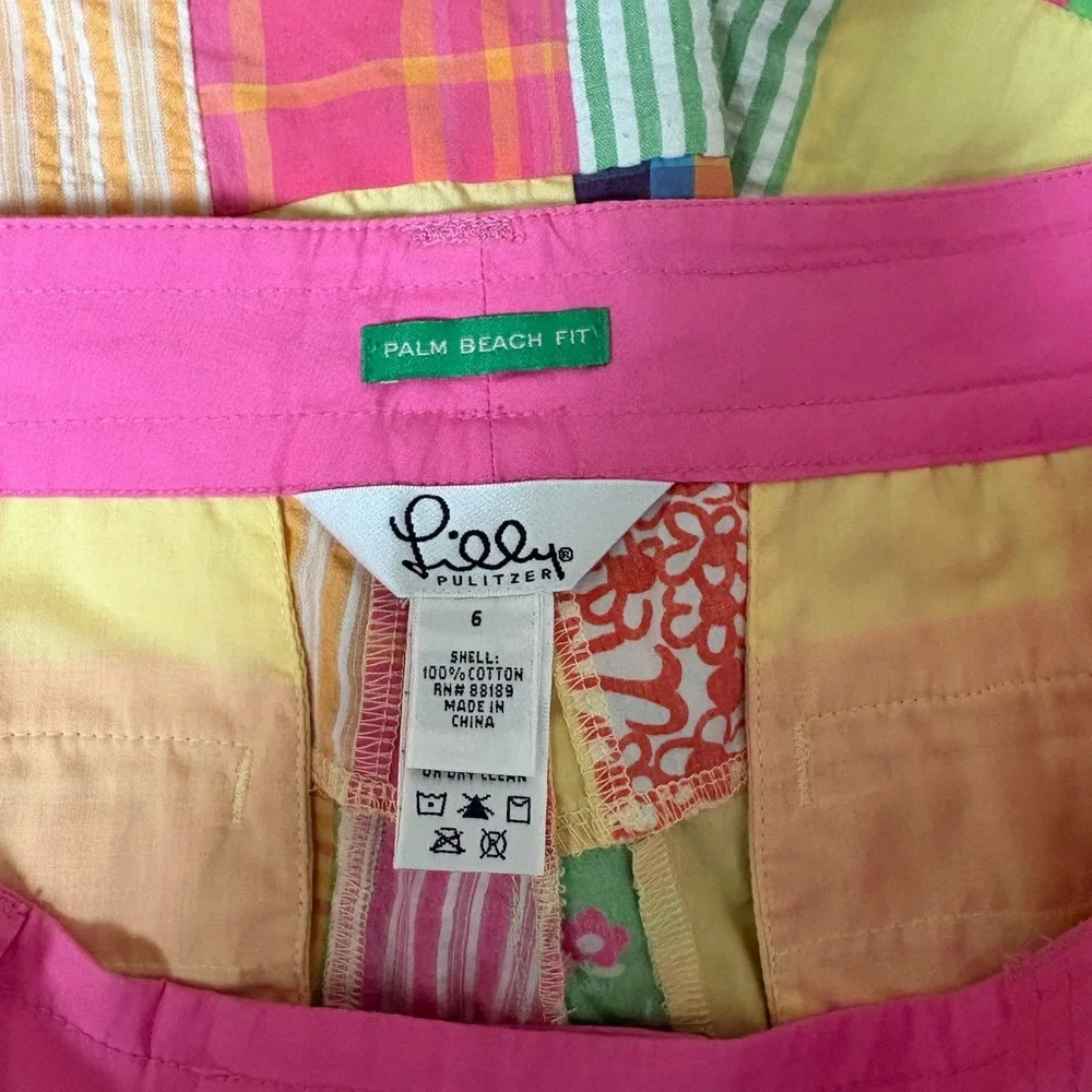 VGUC Lilly Pulitzer White label patchwork Bermuda shorts 6 - Picture 3 of 3